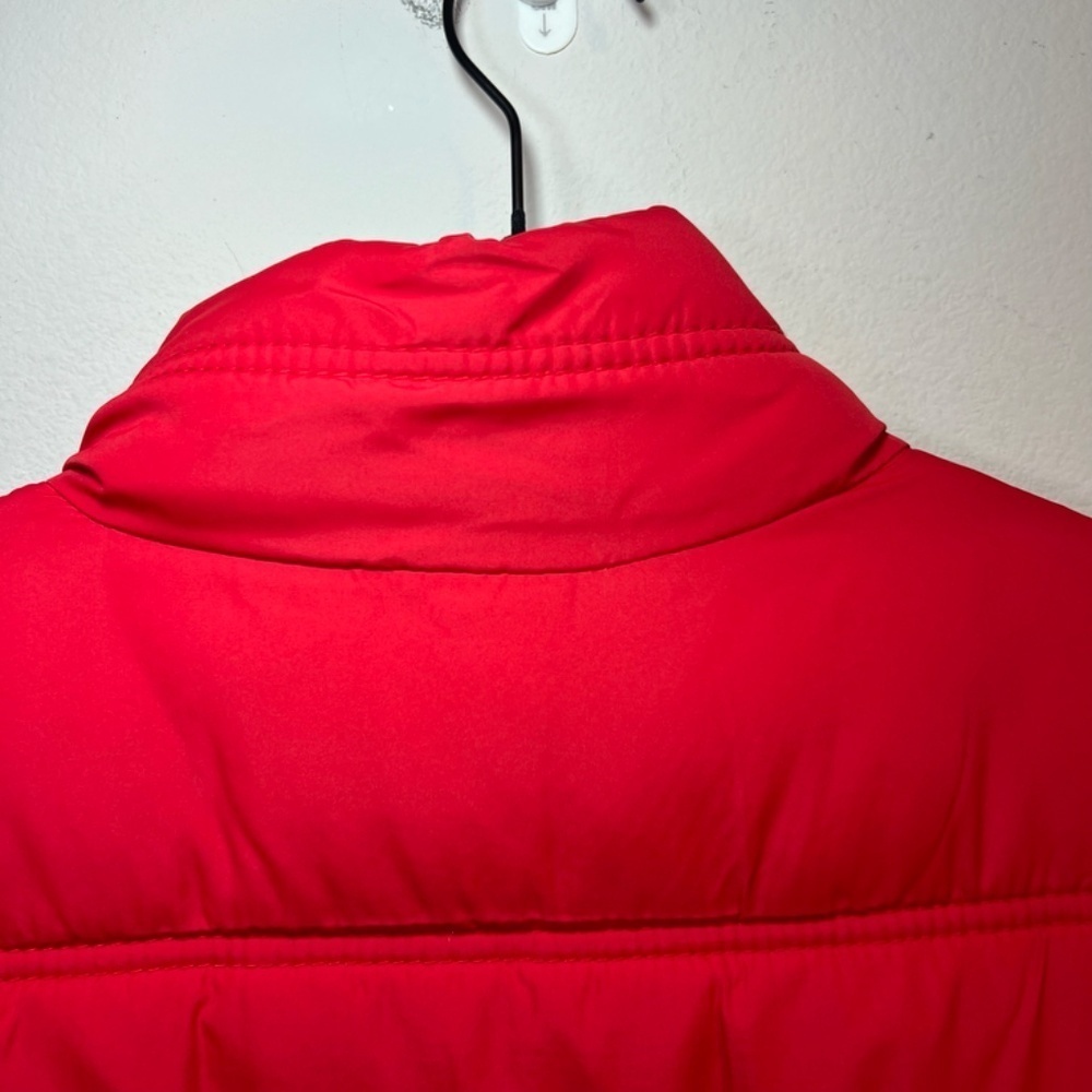 Roxy Quilted Puffer Vest Red Blue Colorblock 70s Retro Lined Cozy Outdoor Medium - Picture 3 of 11